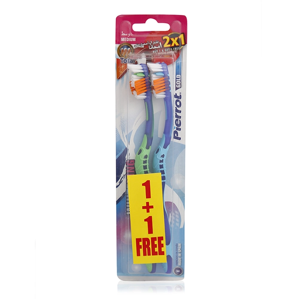 Gold Tooth Brush - Medium 2-Piece Pack