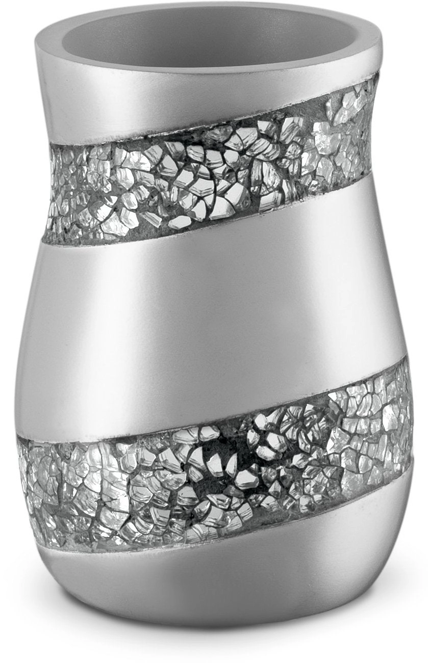 Silver Mosaic Bathroom Cup - Electric Toothbrush Toothpaste Holder