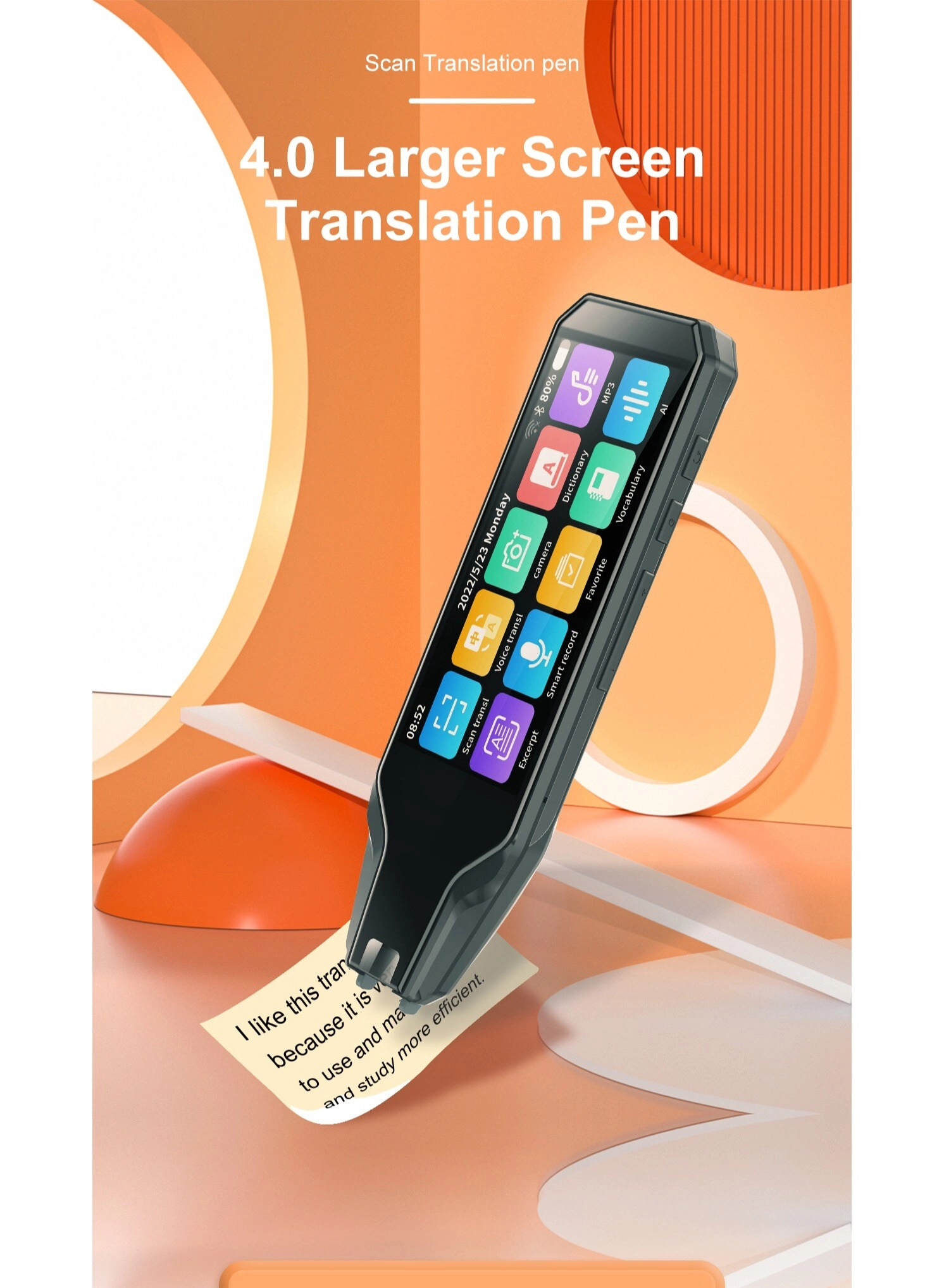 Portable 4.0 inch Touch Screen Scan Reader - WiFi Vocal Output