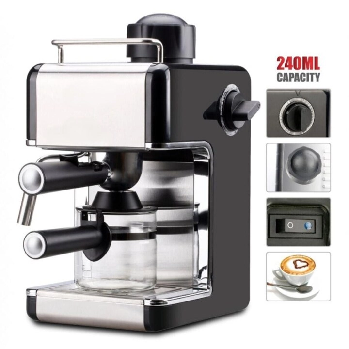 Espresso Coffee Maker with Milk Frother - 3.5 Bar 240ml