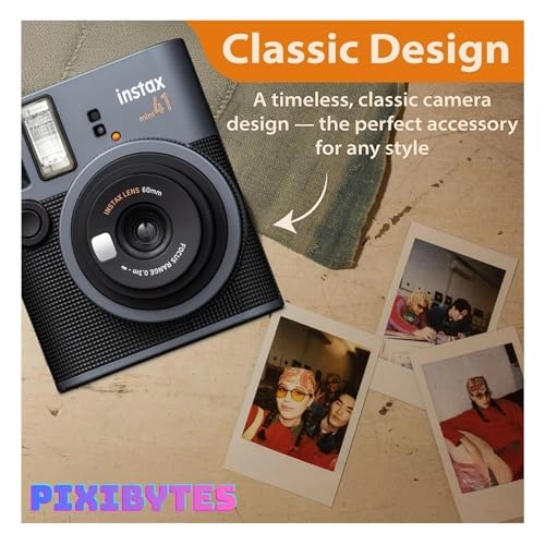 Instax Mini 41 + Instax Mini Instant Film - 20 Sheets + Photo Album - 64 Pockets + Microfiber Cleaning Cloth