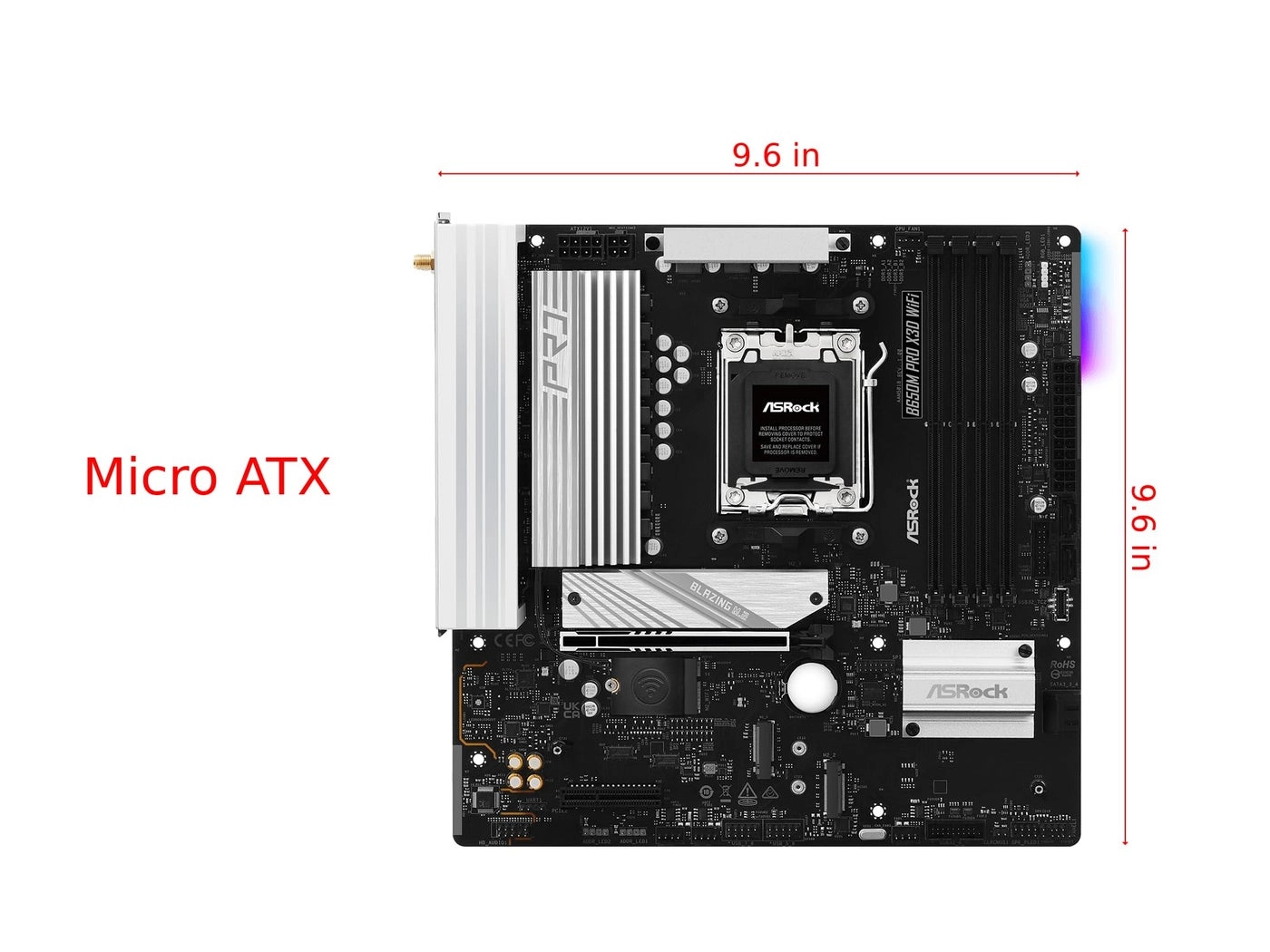 B650M Pro X3D - AMD AM5 Micro-ATX DDR5 8000+ (OC)