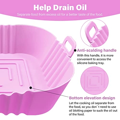 Square Air Fryer Silicone Liners - Food grade silicone 2 piece(s)
