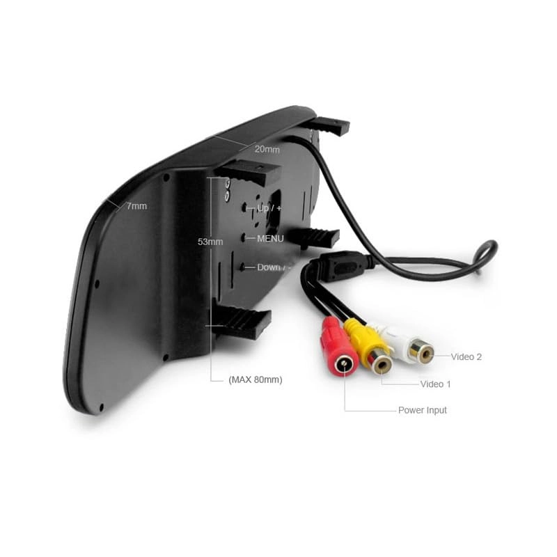 Mirror Monitor - 4.3" 480x272 + Rear View Camera - 4LEDs Night Vision