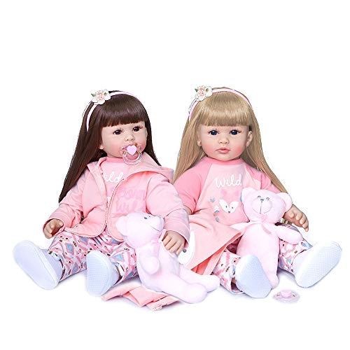 Reborn Baby Doll - 24 inch Silicone Vinyl + PP Cotton Pink Coat