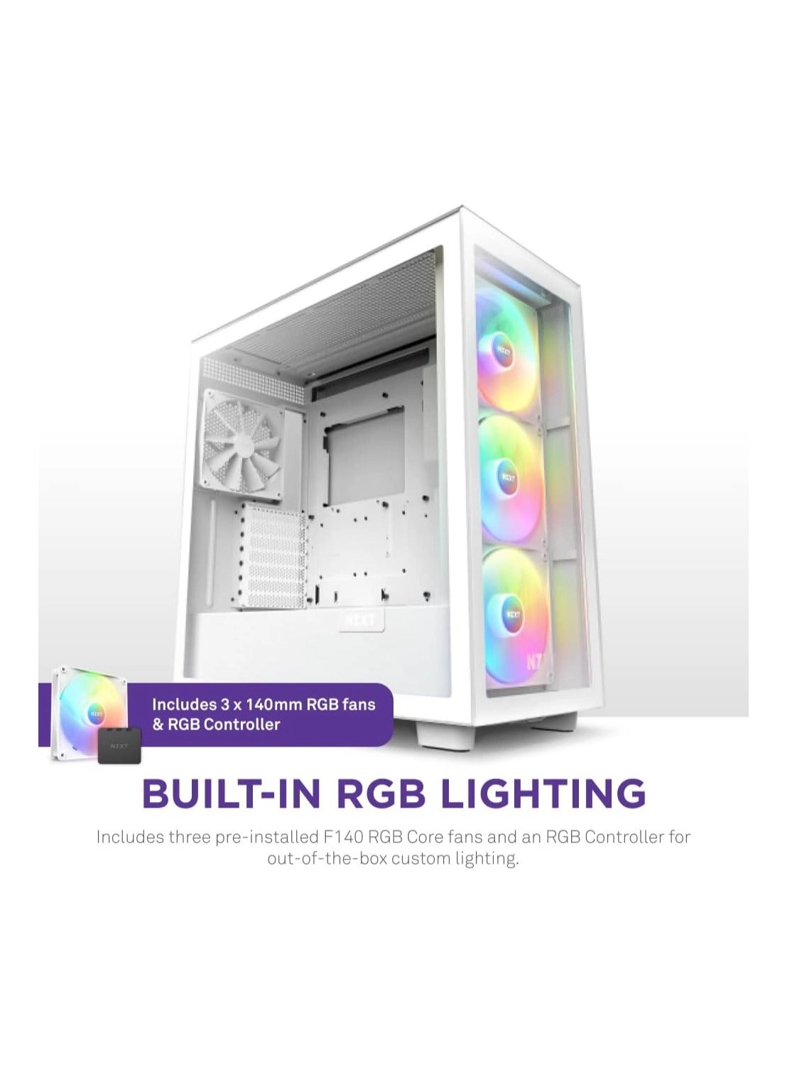 H7 Elite - Tempered glass side panel Mid Tower