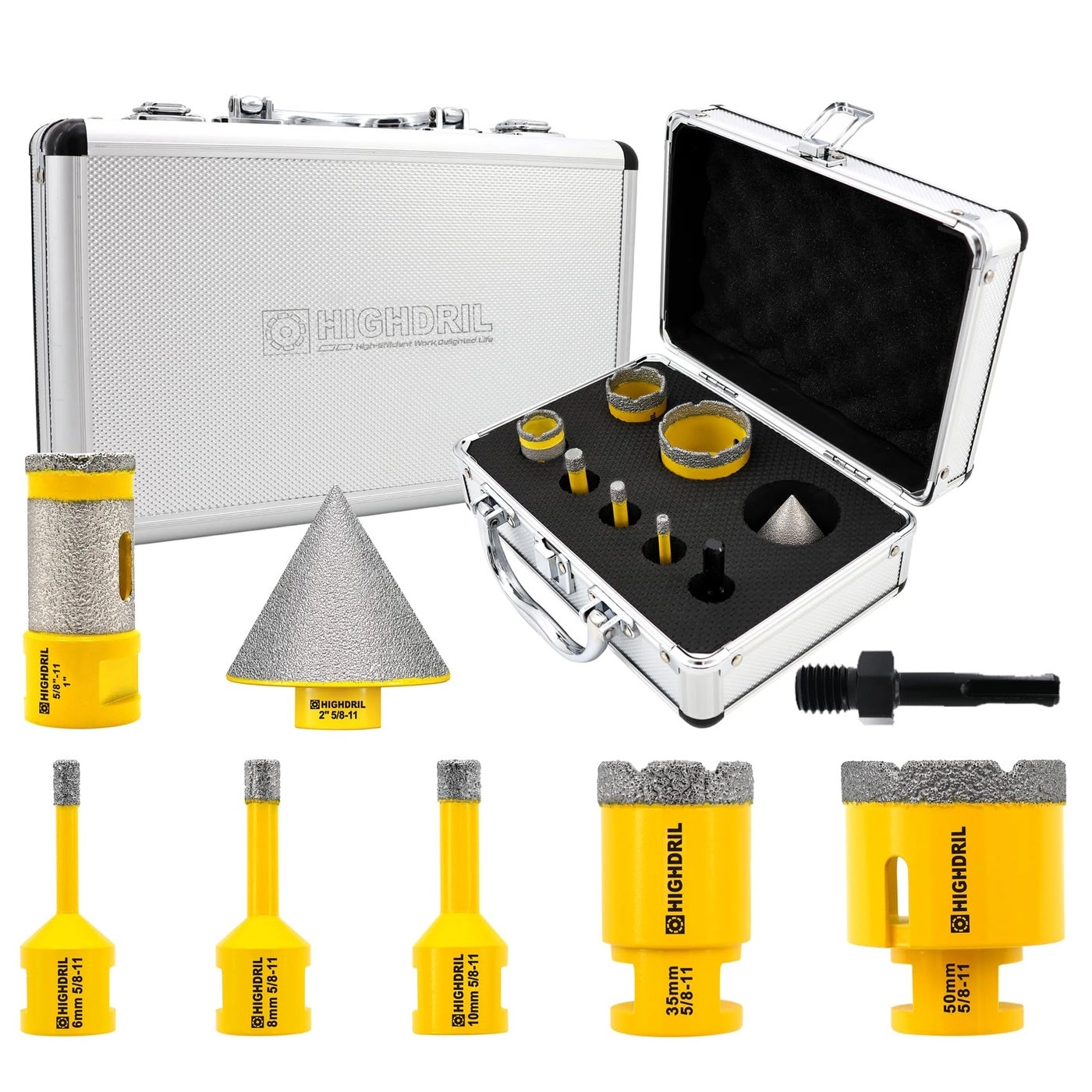 HIGHDRIL Diamond Drill Bits Kit - 8 pcs