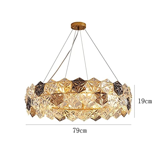 Round Crystal Chandelier - 80*22cm Gold and crystal
