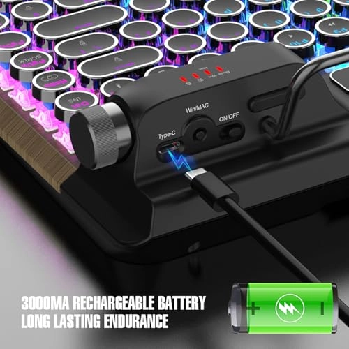 Retro Typewriter Mechanical Keyboard - Wired/Wireless