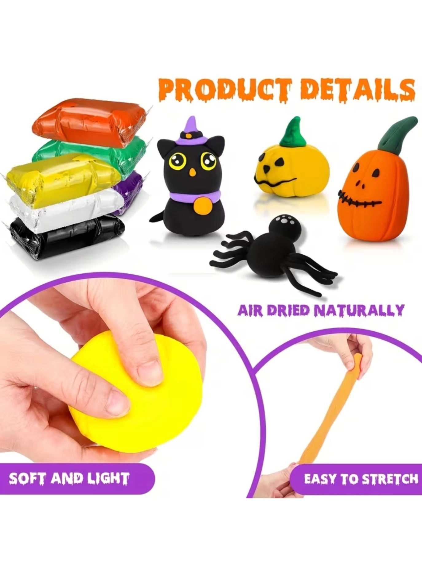 Air Dry Clay Craft Kit - 48 PC Soft Modeling Foam