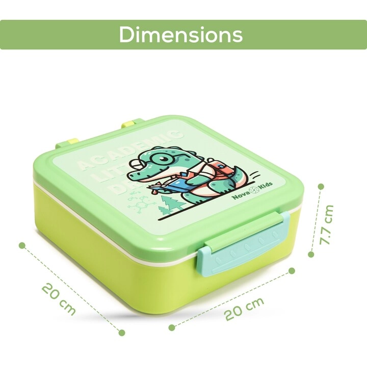 3 Compartment Bento Lunch Box - Reindeer Green 1.59L