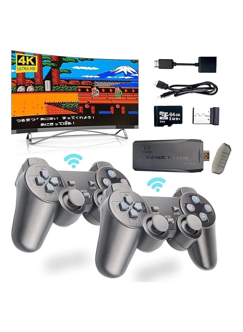 Retro Gaming Console Stick - 20,000+ Games, 23 Emulators, 4K HDMI, 2 Wireless Controllers