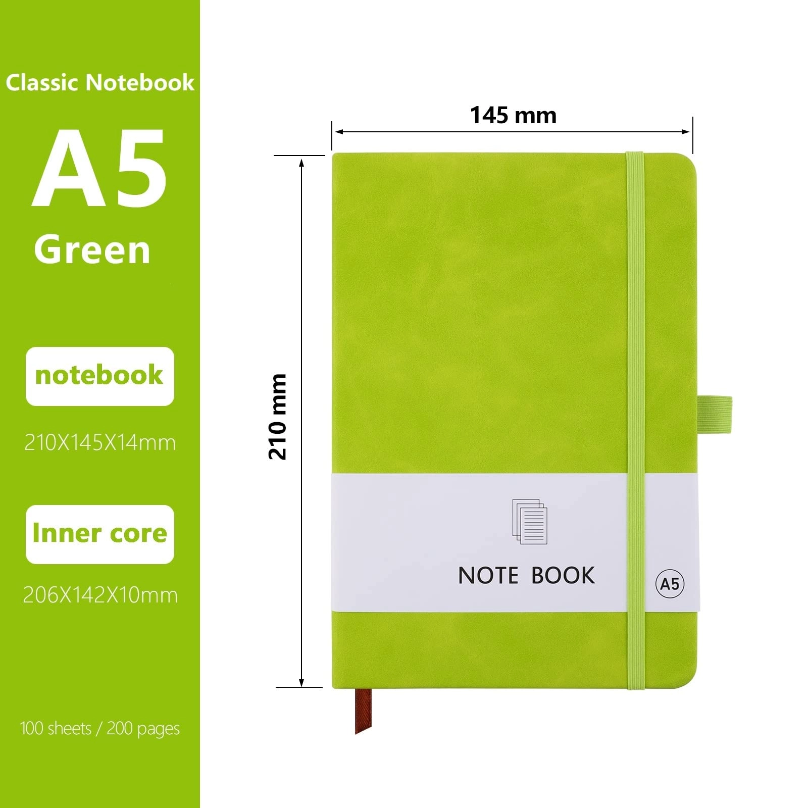 Notebook A5 Hardcover - Lined 200 Pages