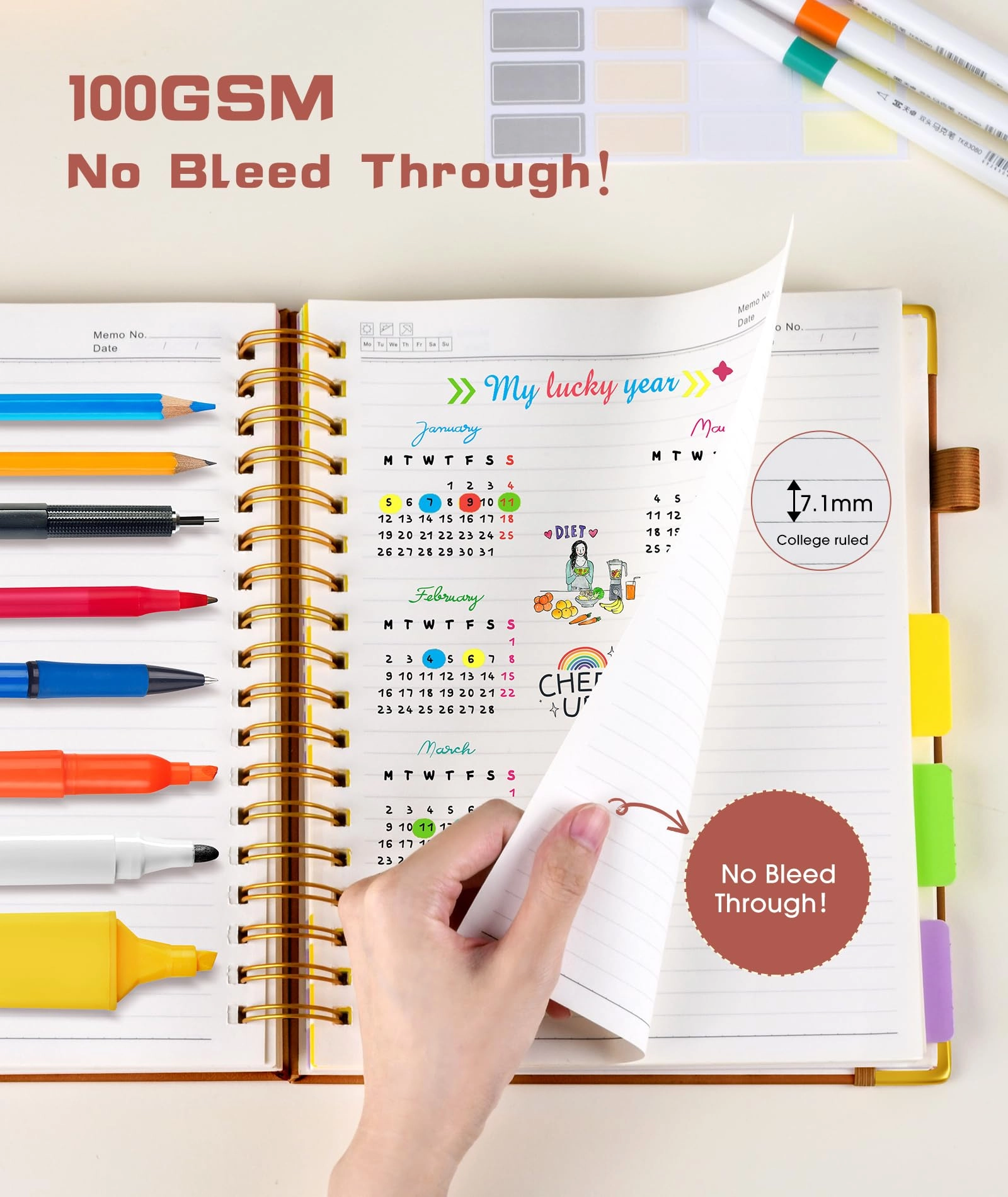 Spiral Notebook Large Hardcover - Lined 150 Sheets