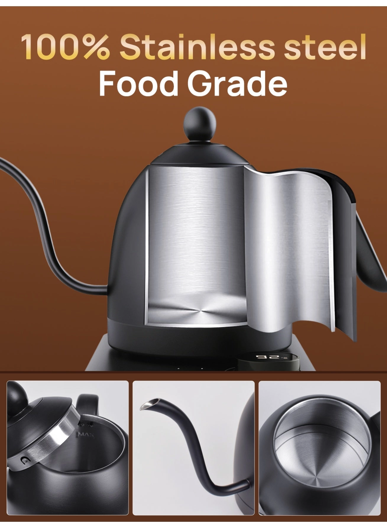 Gooseneck Temperature Control Electric Kettle