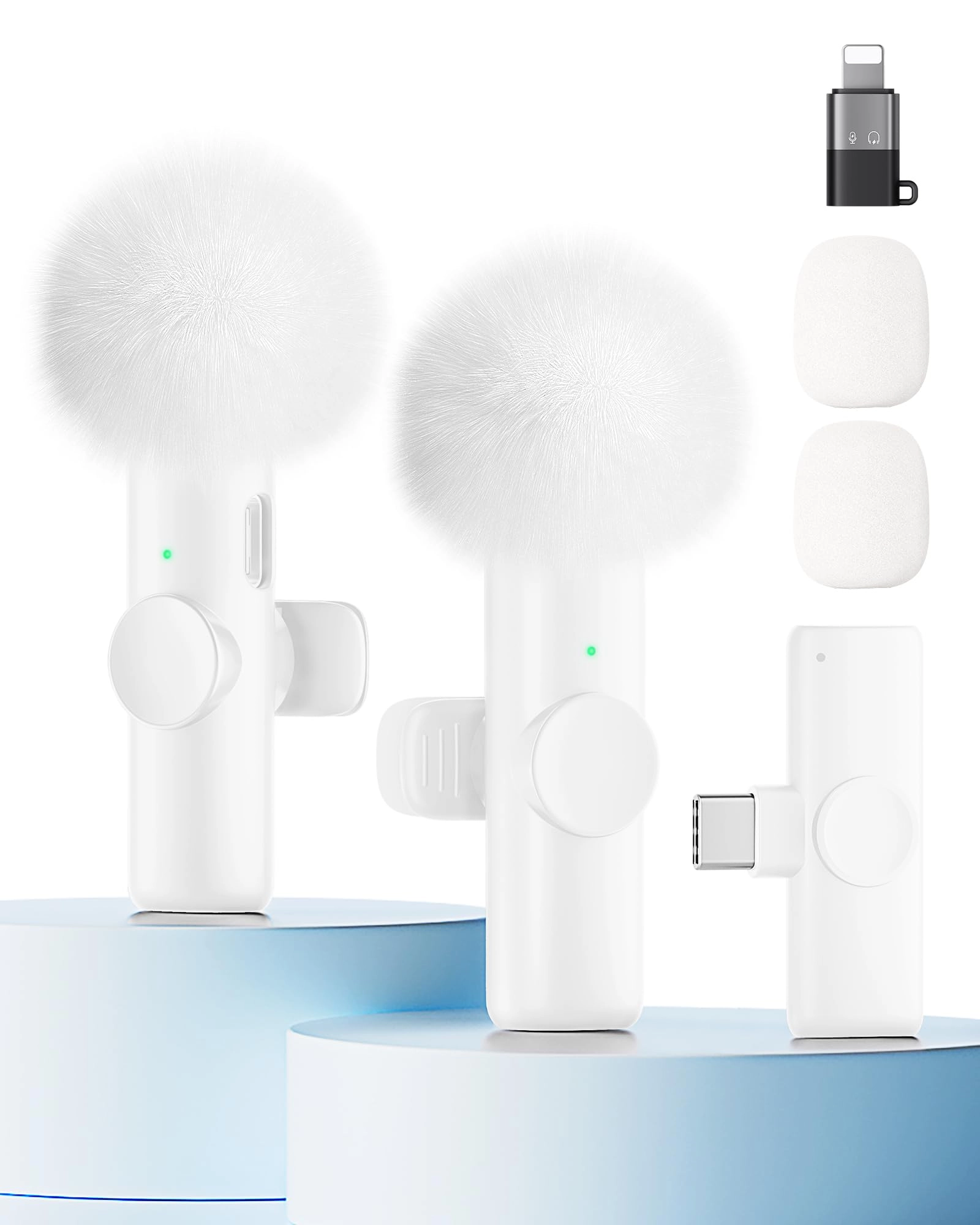 CZOCPOS Wireless Lavalier Lapel Mic - 2 Pack 2.4Ghz Wireless