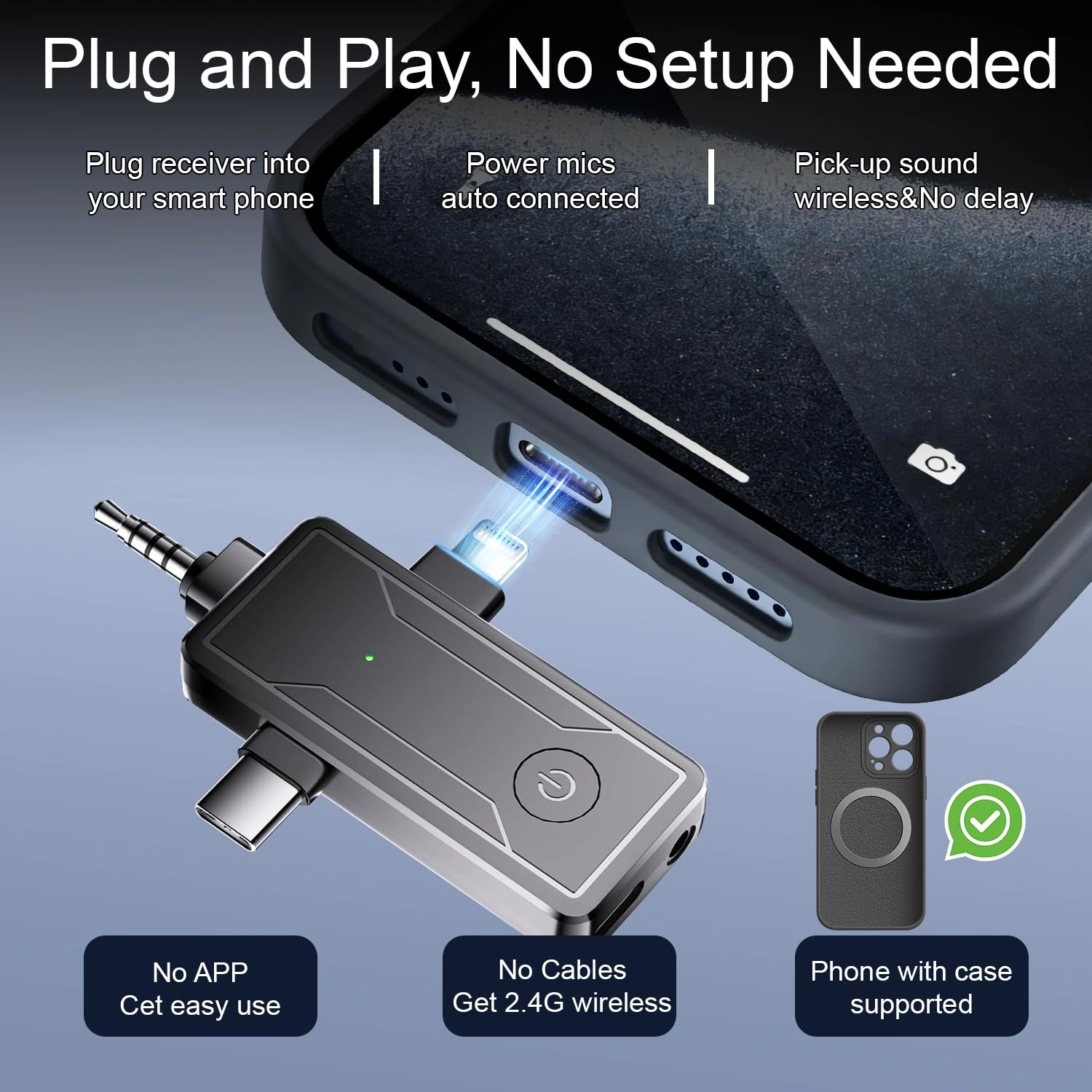 WM325 Wireless+Lightning+USB+3.5mm-Mini-Jack Microphone Pack