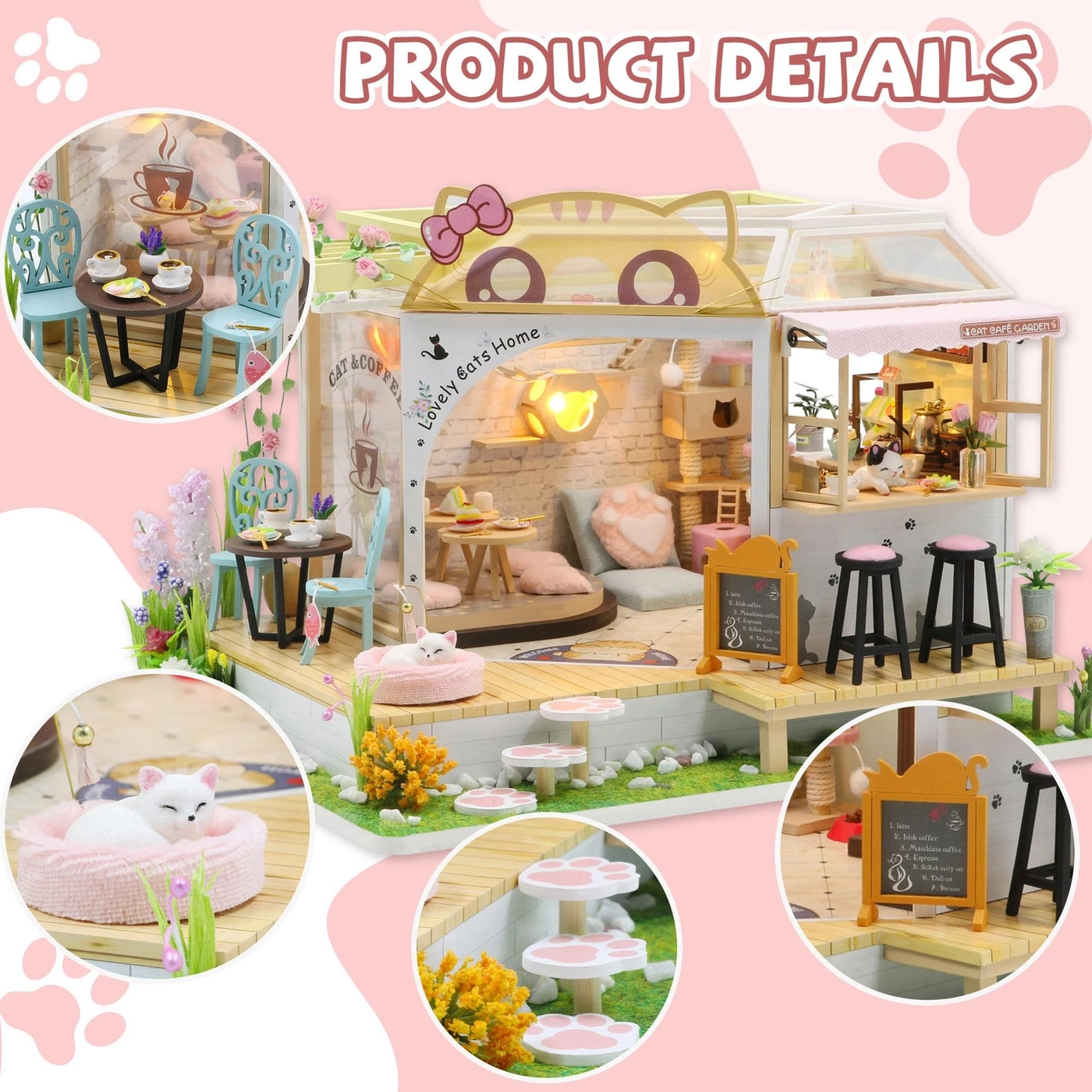 Dollhouse Miniature - Cat Cafe Garden