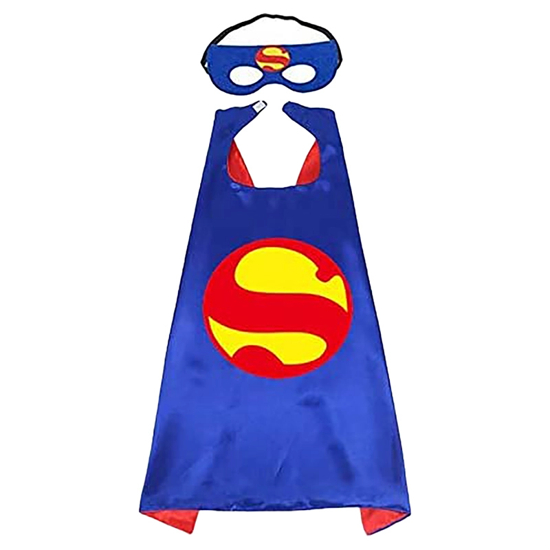 Brain Giggles Superman Cape Costume Set With Mask Superman Cape - Blue + Mask