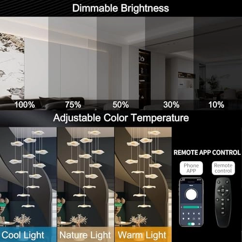 Extra Long Stairwell Chandelier - 3inches to 80inches