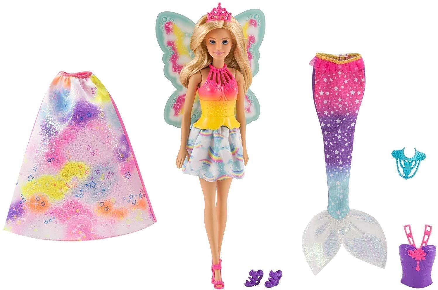 Barbie Dreamtopia Dress-Up Doll - 2-in-1 transformation 8 pieces Ages 36 month(s)+
