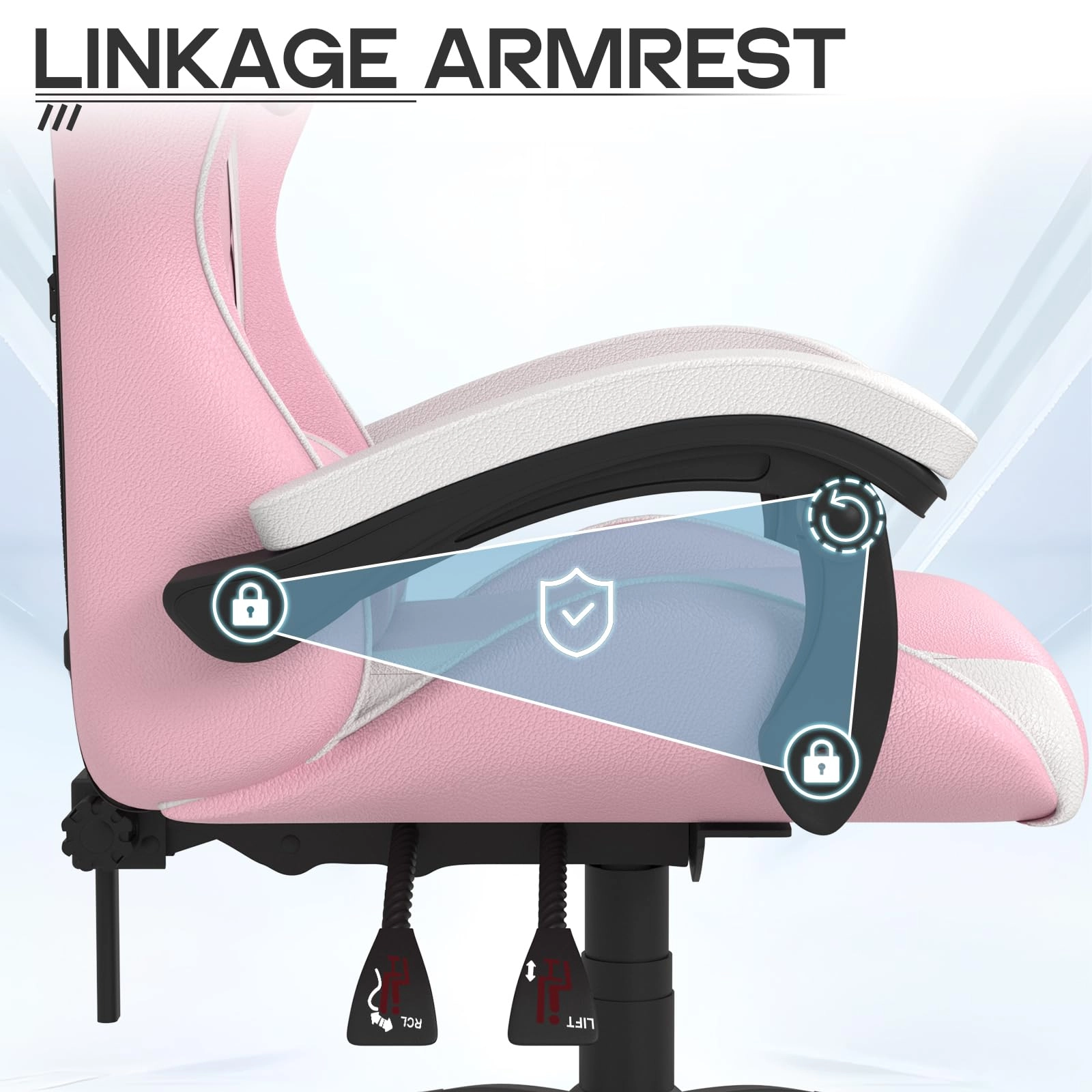 A gaming chair - Adjustable Height Reclining Feature