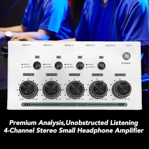 Headphone Amplifier - 4 Channel Independent Volume Control USB Powered