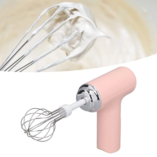 Cordless Handheld Mixing Whisk - 2 Interchangeable Whisks 3 Gears