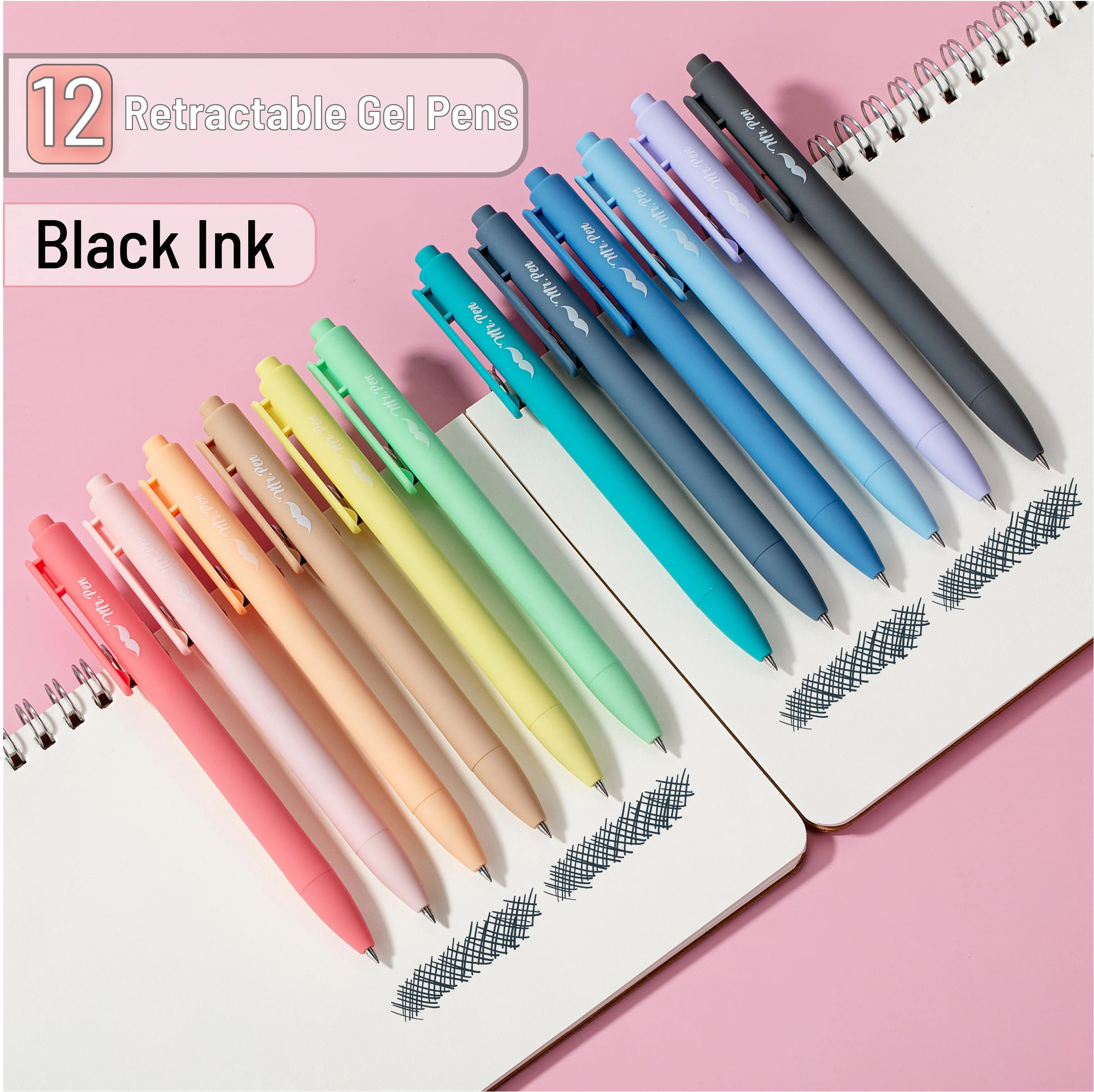 Retractable Gel Pens - 12 Pack 0.7mm