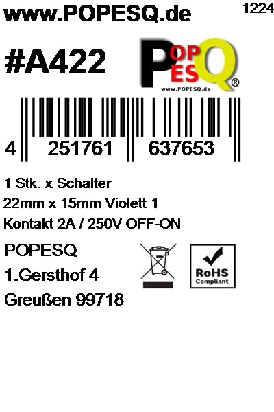 Switch 1 Contact - 22mm x 15mm 2A 250V Bundle