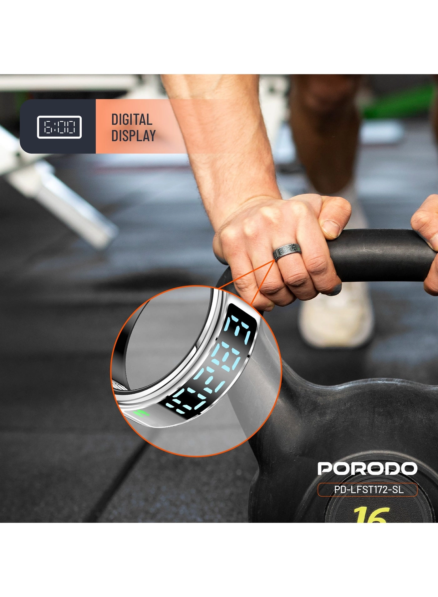 FitSync Smart Ring - Ring Size 7 (17.3mm) IP68 Water Resistant 16mAh