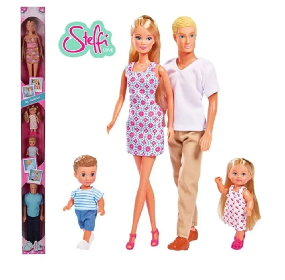 Simba Steffi Doll - 29 cm + Kevin Doll + Evi Doll - 12 cm + Timmy Doll