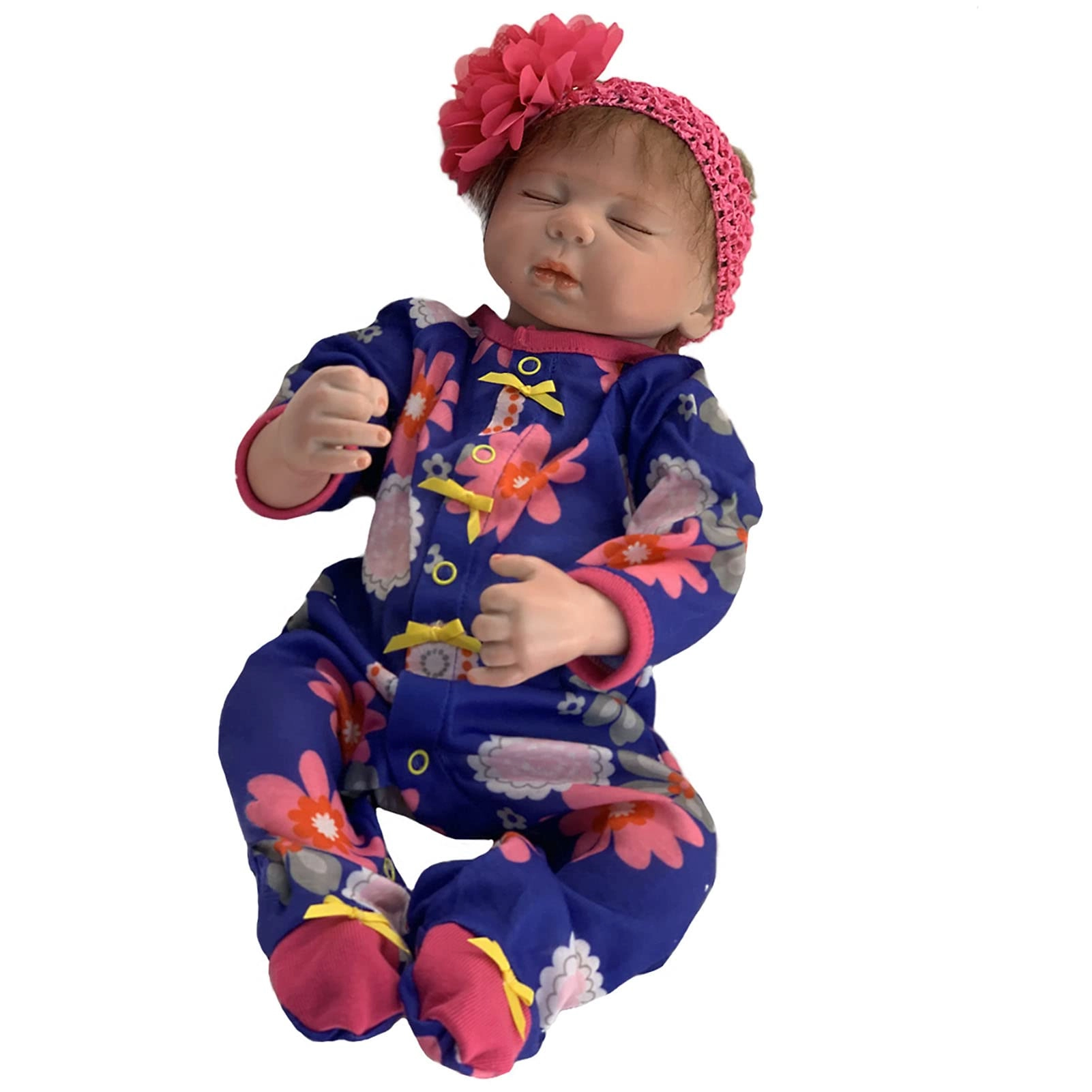 F&FSH Reborn Baby Doll - 20 Inch Soft Vinyl Cotton Body Closed Eyes Ages 3+