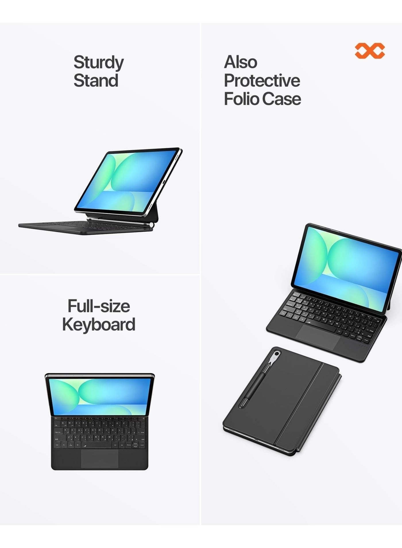 TYPIX-II - Keyboard for Samsung Galaxy Tab S10 FE Plus Black