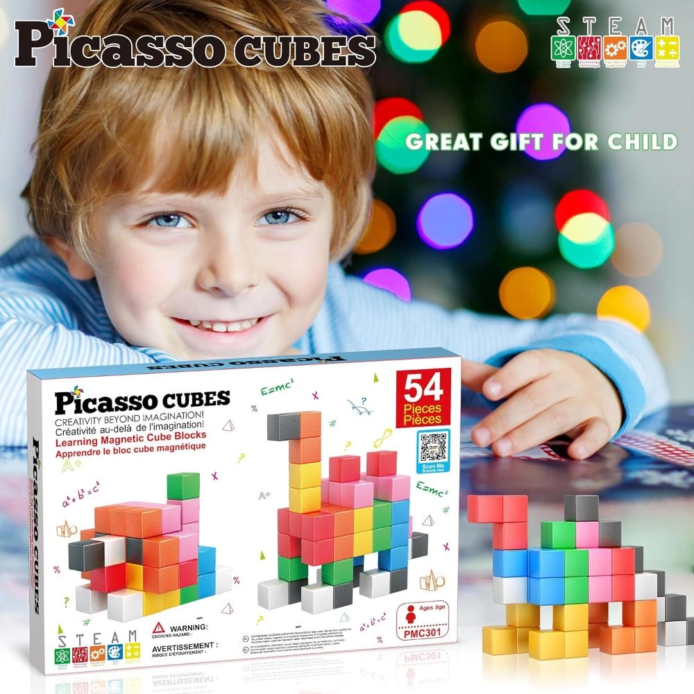 Magnetic Cubes Learning Blocks - 3+ Years 54 pieces