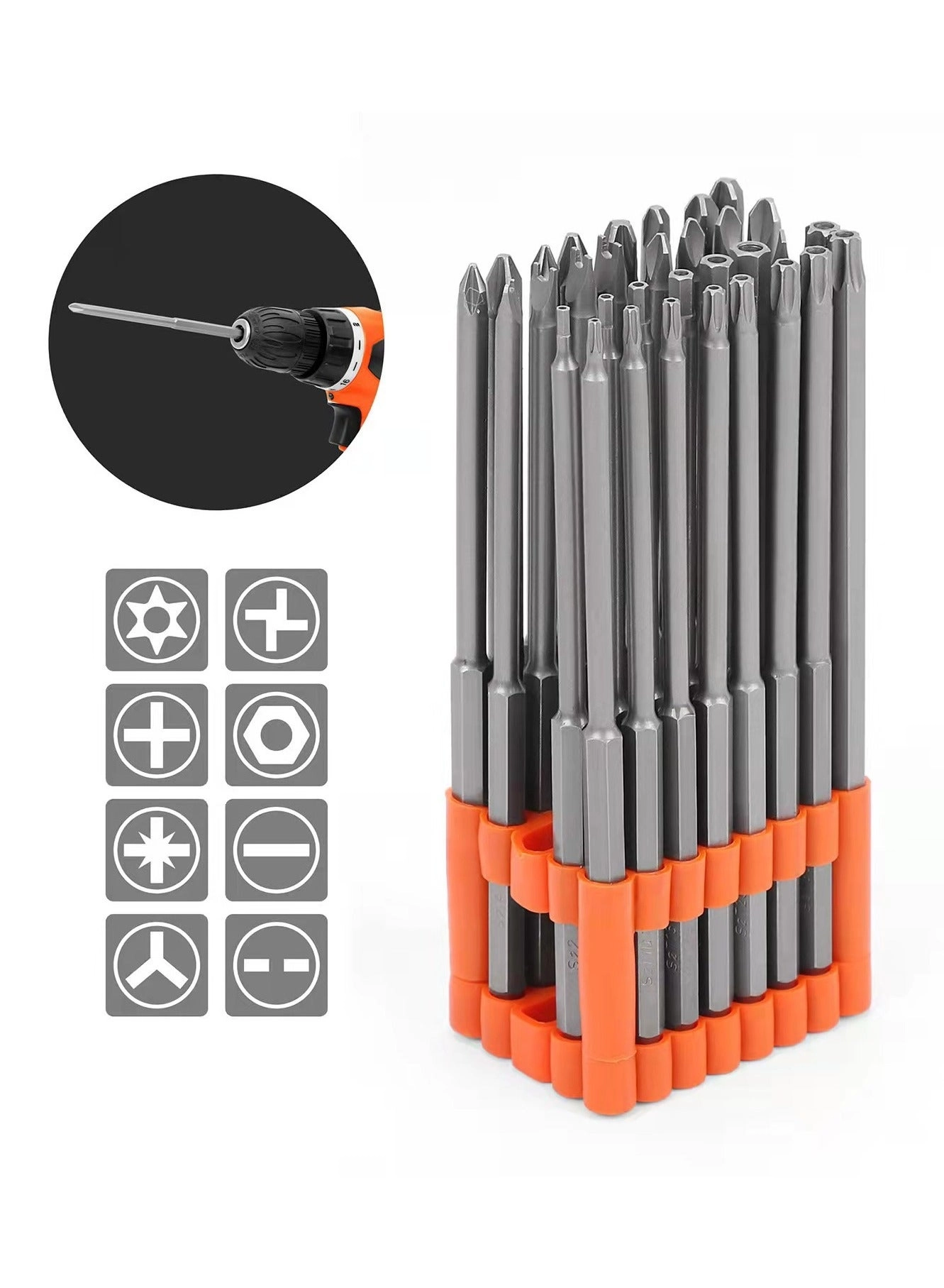 HORUSDY Drill Bit Set - S2 Steel 32PCS 150mm