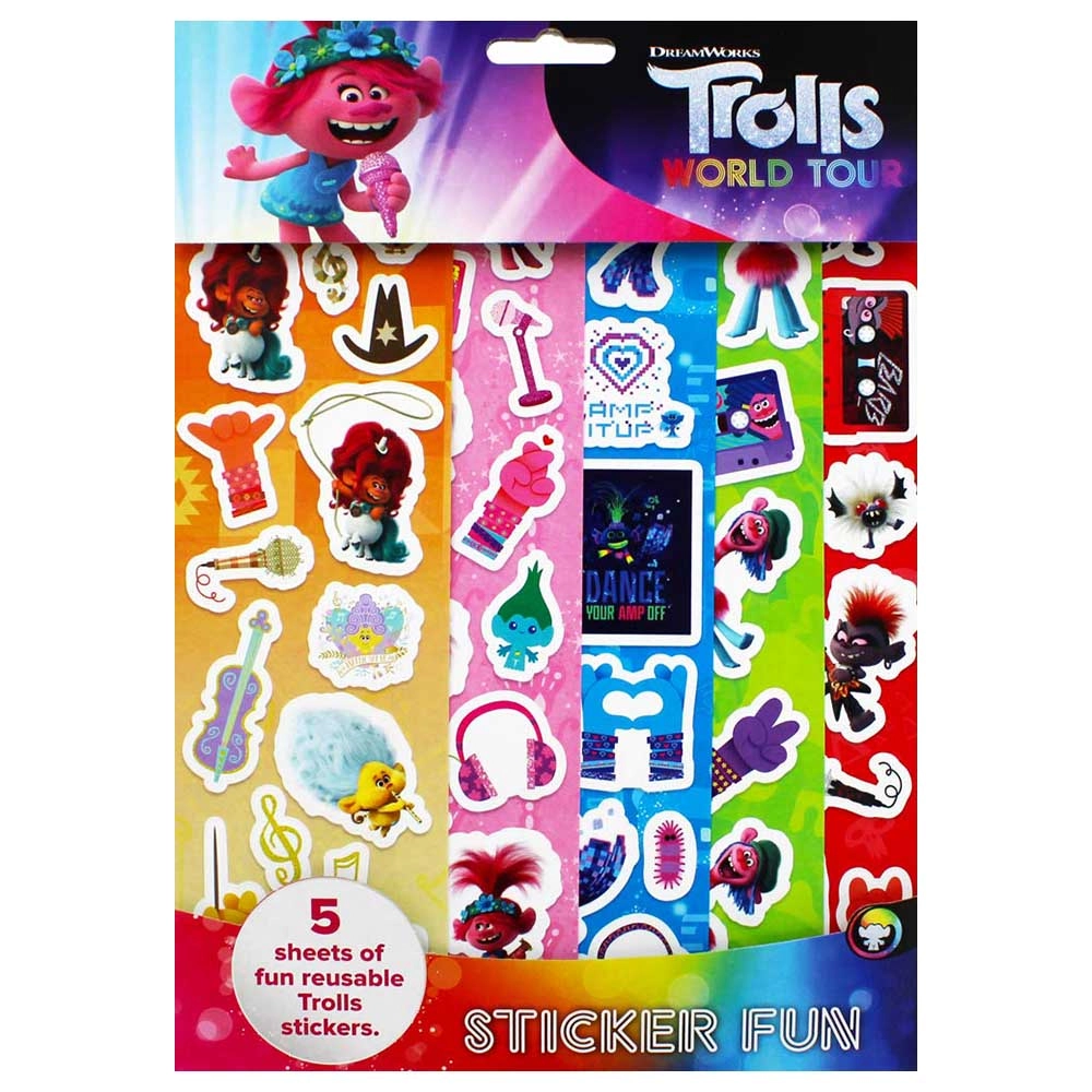 Alligator Trolls World Tour Sticker Book 5 pcs
