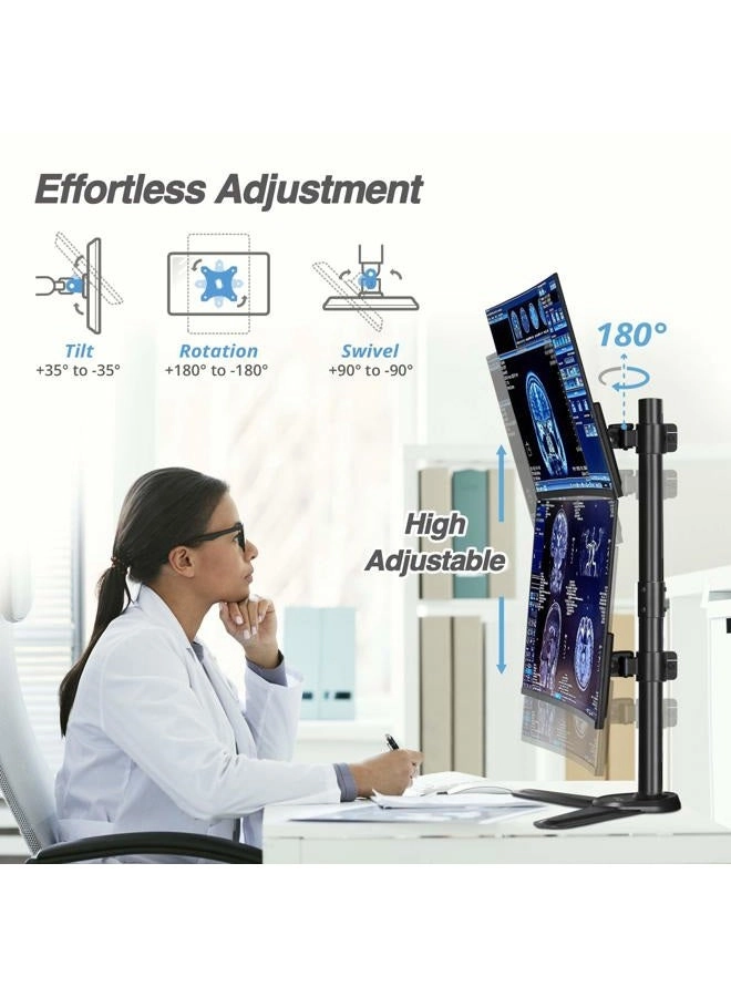 Vertical Ultrawide Monitor Mount Stand - Dual 38-inch VESA 75x75mm 100x100mm