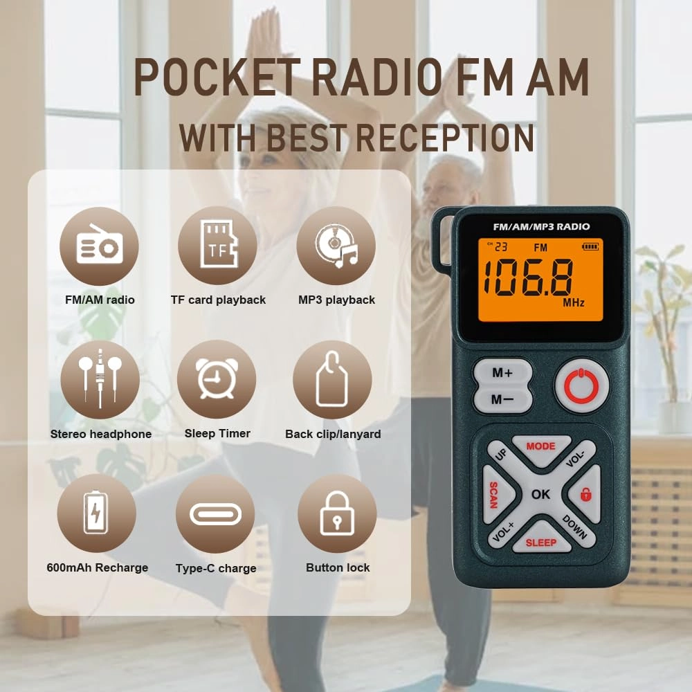 Pocket am fm Radio - Portable