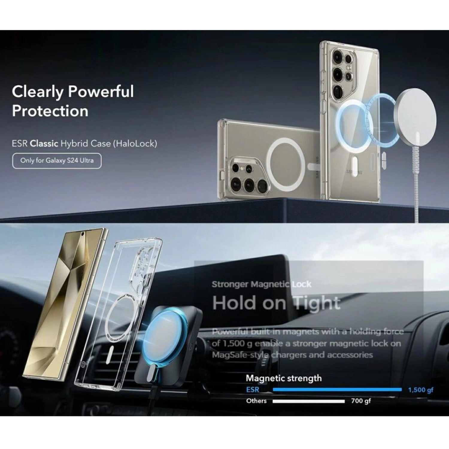 Classic Hybrid Clear Case with MagSafe for Galaxy S24 Ultra