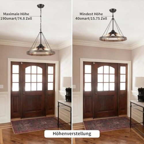 Wagon Wheel Chandelier - 15'' to 74.8''