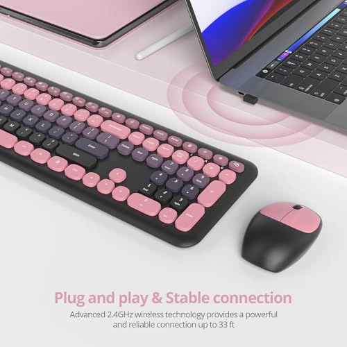Quiet Keyboard and Mouse - QWERTY Wireless
