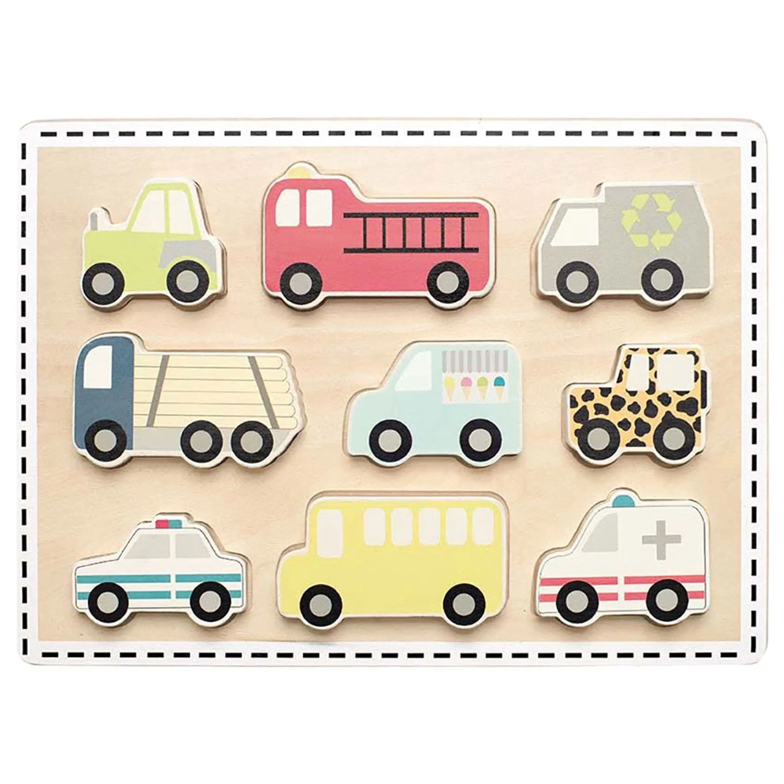 JaBaDaBaDo Cars Wooden Puzzle (HT-T261) - 9 pcs