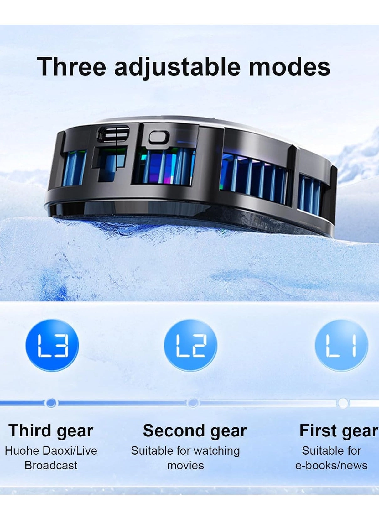 Magnetic Cell Phone Cooler - RGB Portable Silent Cooling 4.5-7.5 Inch