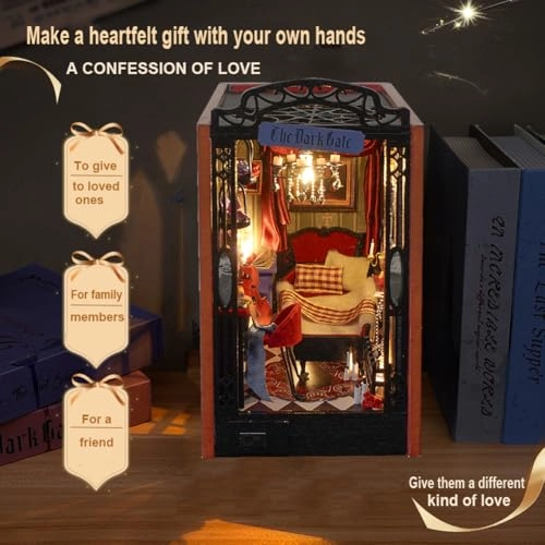 3D Wooden Puzzle Bookshelf Insert - Library of Books 1:24