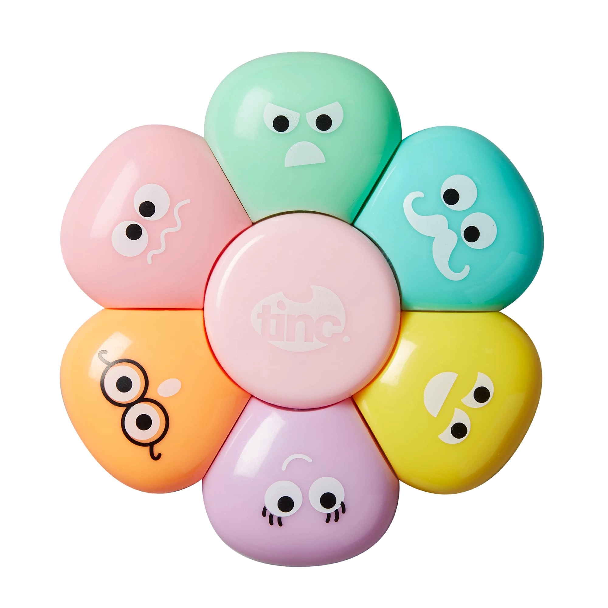 Flower Shaped Stacking Highlighters - Purple Yellow Blue Orange Turquoise Pink Chisel