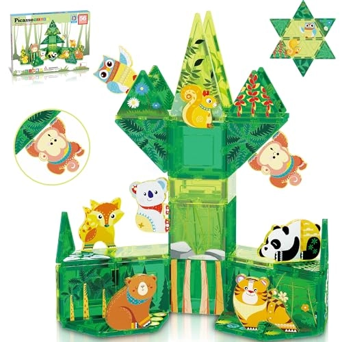 Magnetic Tiles - 8 Character Action Figures Forest Animal 56 pcs