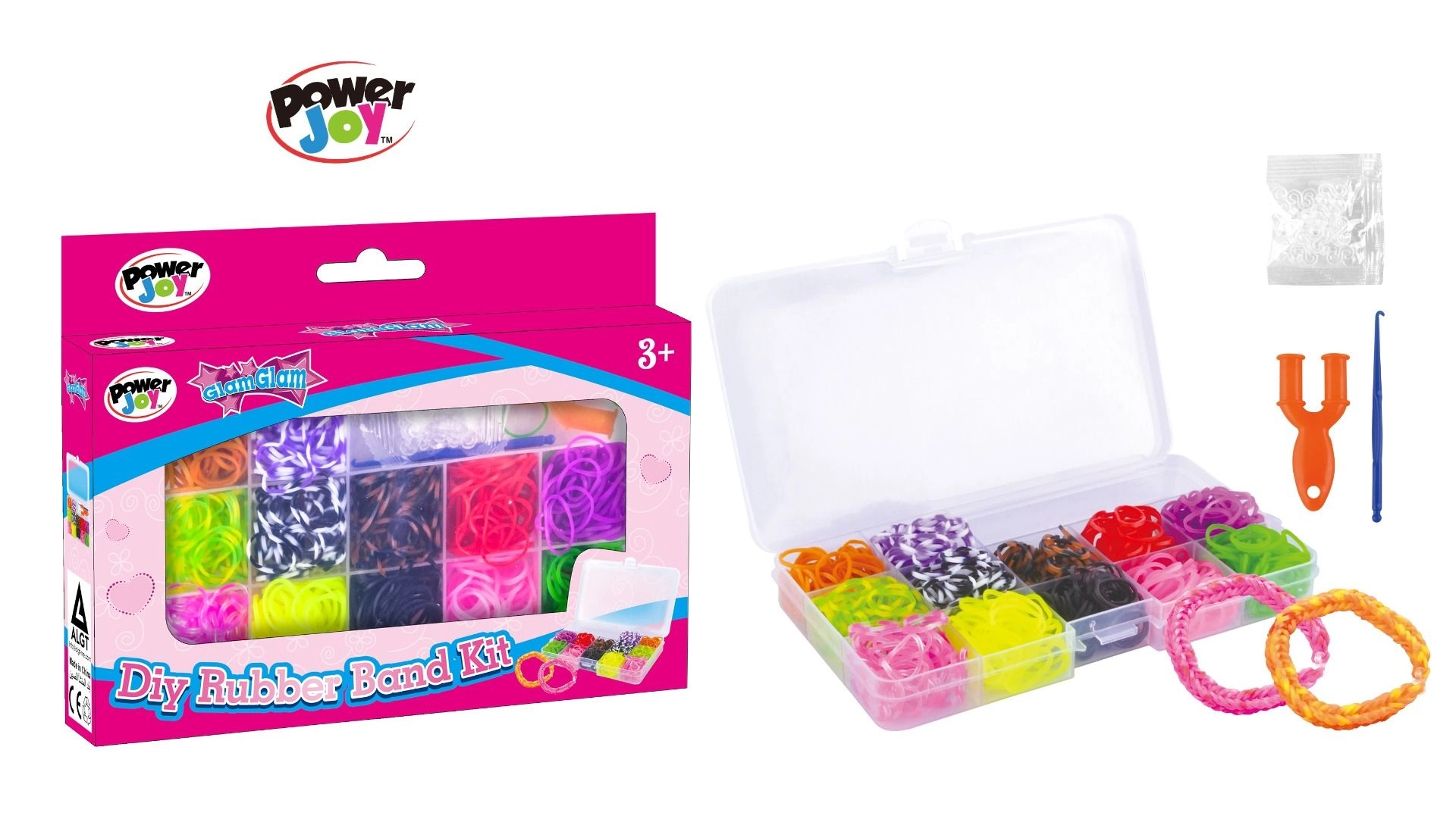 Glamglam Diy Rubber Band Kit - 3+ years 15 pcs