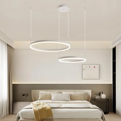 Double Circle LED Chandelier - 3000K–6000K Dimmable
