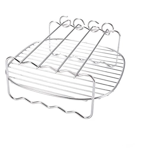 Double Layer Shelf Skewer Rack - stainless steel 3 needles
